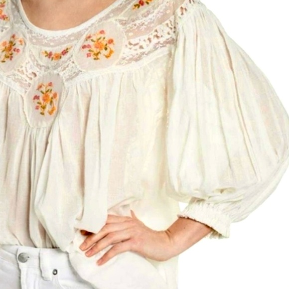 πΊπHPππΊ NWT Free People Secret Garden Lace Blouse - Picture 11 of 14